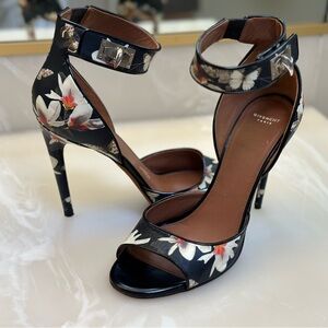 Givenchy shark lock stiletto floral leather